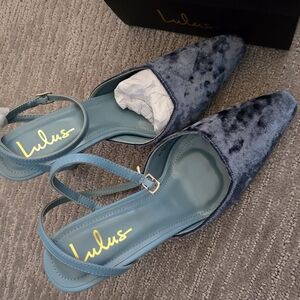 Lulu's Blue Velvet Women's Shoes